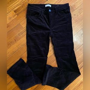 Loft Velvet black straight leg pants